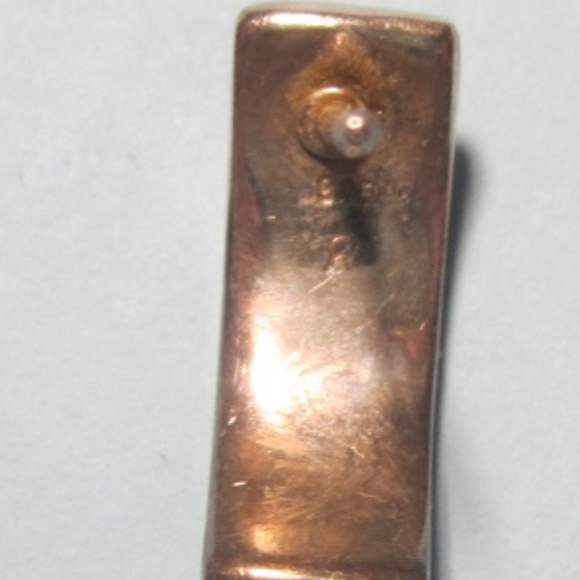 Vintage Sterling Designer Abalone Inset earrings - Picture 2 of 4